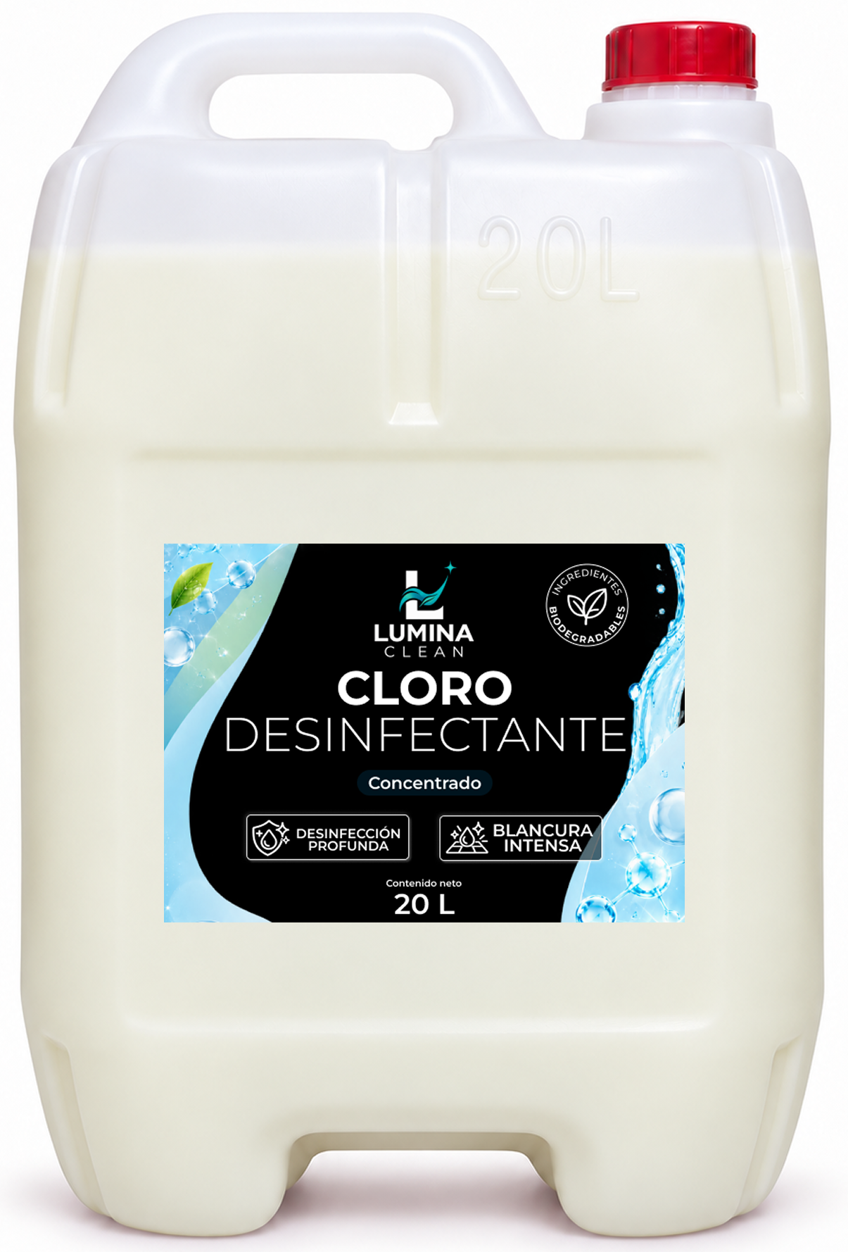 Cloro desinfectante Lumina Clean de 20 litros