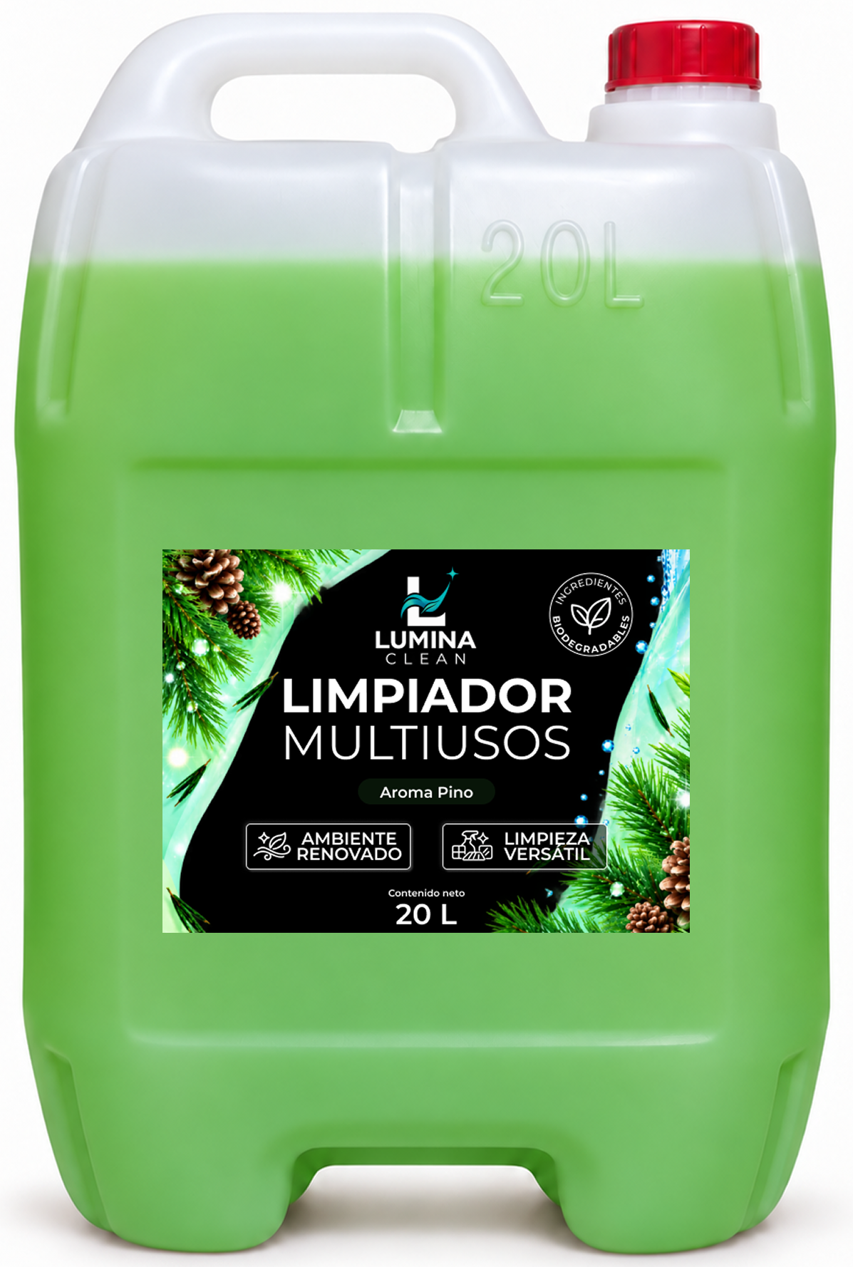 Limpiador multiusos aroma pino Lumina Clean de 20 litros