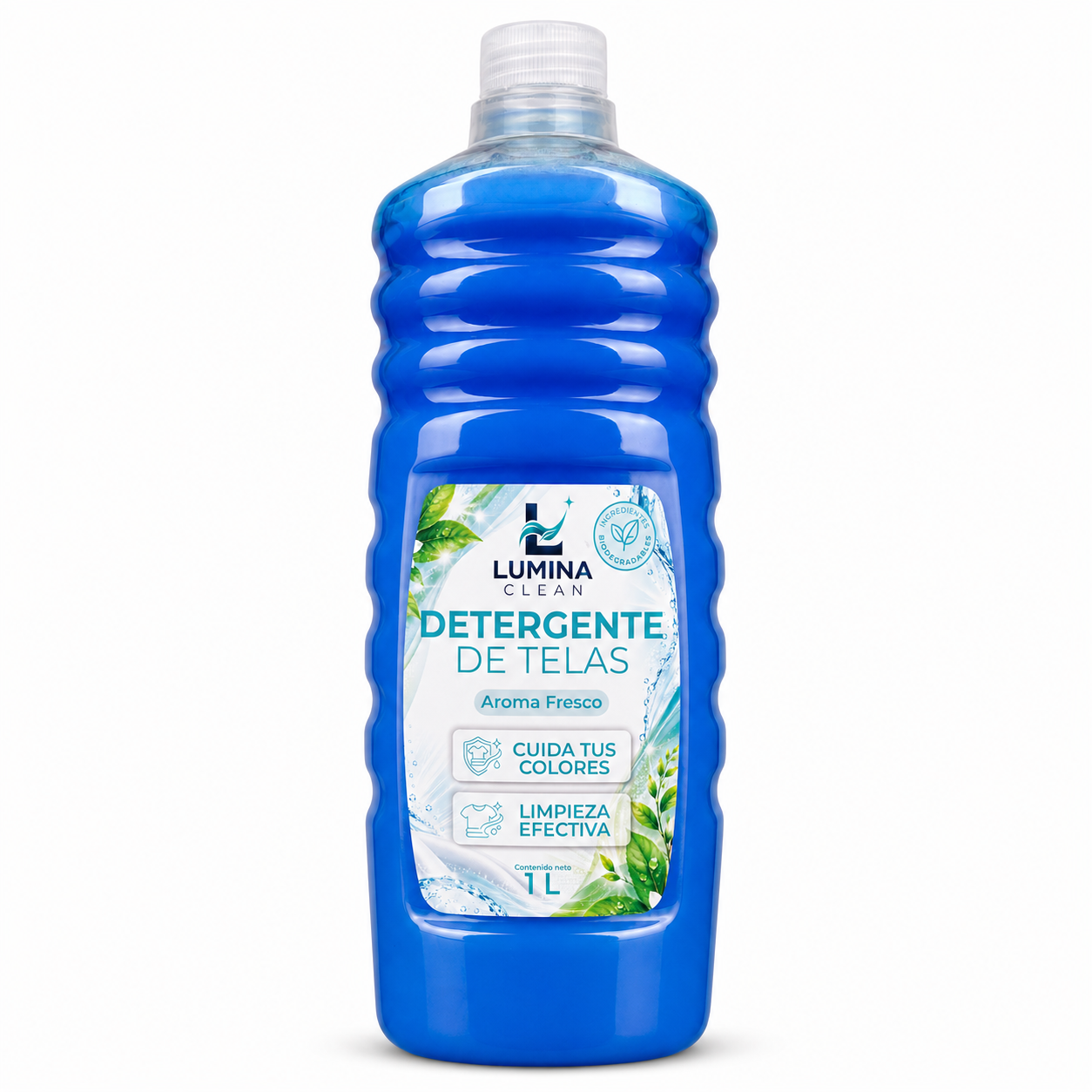 Detergente de telas Lumina Clean, aroma fresco, presentación de un litro