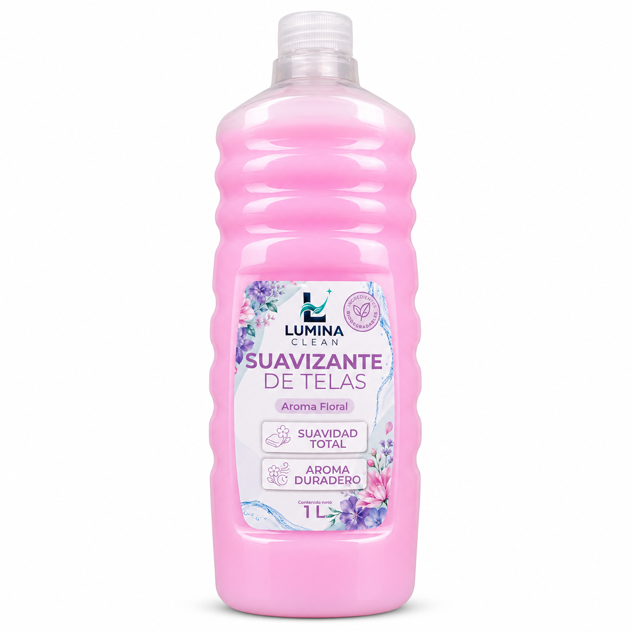 Suavizante de telas Lumina Clean, aroma floral, presentación de un litro
